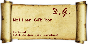 Wollner Gábor névjegykártya