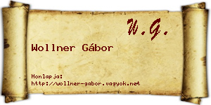Wollner Gábor névjegykártya
